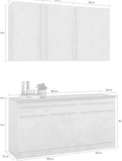 wiho Küchen Pantryküche »Chicago« ohne E-Geräte, Breite 160 cm