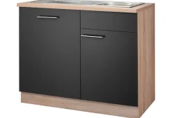 wiho Küchen Spülenschrank »Montana« 110 cm breit, inkl. Tür/Griff/Sockel für vollint. Geschirrspüler