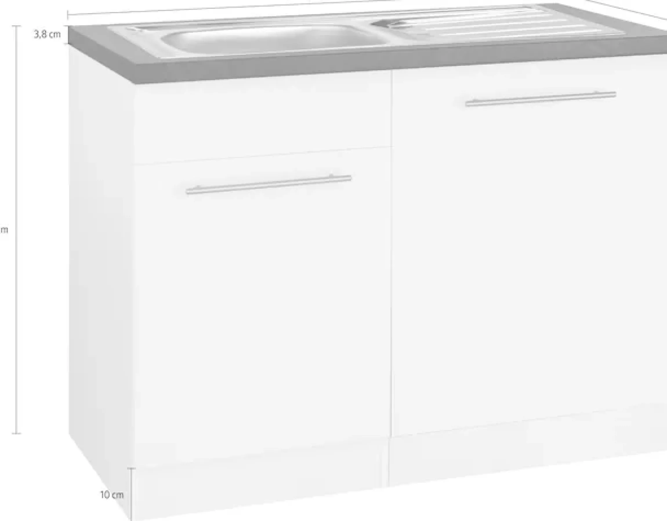 wiho Küchen Spülenschrank »Unna« 110 cm breit, inkl. Tür/Sockel/Griff für Geschirrspüler