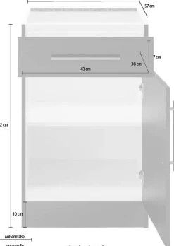 wiho Küchen Unterschrank »Cali« 50 cm breit, ohne Arbeitsplatte