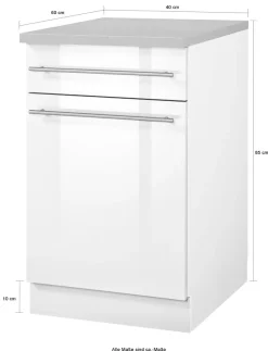 wiho Küchen Unterschrank »Chicago« 40 cm breit, 1 Schubkasten und 1 Tür