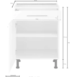 wiho Küchen Unterschrank »Ela« Breite 60 cm, höhenverstellbare Füße