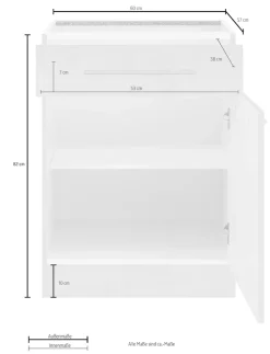 wiho Küchen Unterschrank »Flexi2« Breite 60 cm