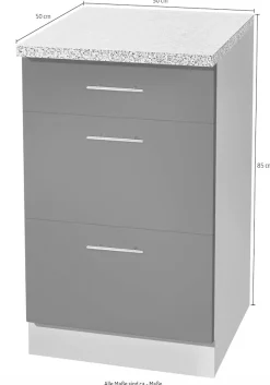 wiho Küchen Unterschrank »Kiel« 50 cm breit, 50 cm tief, mit 2 großen Auszügen und 1 Schublade