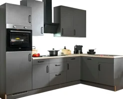 wiho Küchen Winkelküche »"Simi", mit verstellbaren Füßen, wahlweise mit E-Geräten« Soft-Close-Funktion in Schubkästen & Auszügen, Stellbreite 285/175 cm