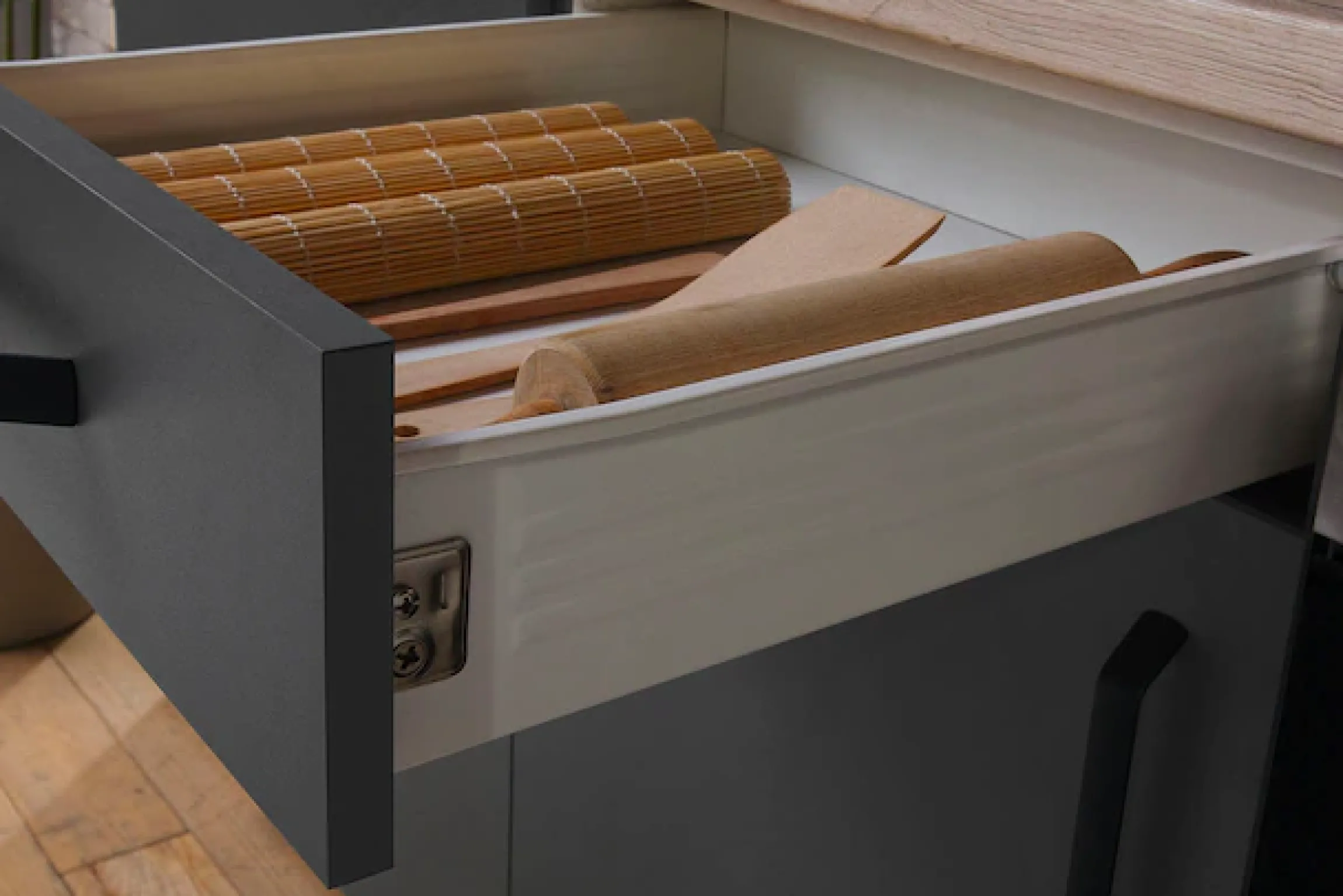 wiho Küchen Winkelküche »"Simi", mit verstellbaren Füßen, wahlweise mit E-Geräten« Soft-Close-Funktion in Schubkästen & Auszügen, Stellbreite 285/175 cm