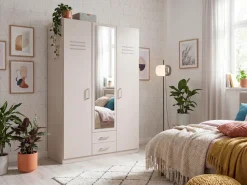 Wimex Drehtürenschrank »Coventry in den Breiten: 135 & 180cm erhältlich, Farbe: Kaschmir« Kleiderschrank mit Spiegel und zwei Schubladen
