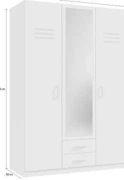 Wimex Drehtürenschrank »Coventry in den Breiten: 135 & 180cm erhältlich, Farbe: Kaschmir« Kleiderschrank mit Spiegel und zwei Schubladen