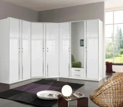 Wimex Drehtürenschrank »Tromo« mit Hochglanz-Fronten, chromfarbene Leisten und Griffe, 90cm breit