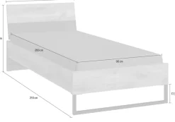 Wimex Einzelbett »Texel erhältlich in den Breiten 90 & 140cm« Mit Metallkufe, Bett im Industrial Look