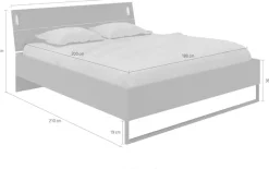 Wimex Futonbett »Tilburg in verschiedenen Breiten erhältlich, inkl. LED Beleuchtung« Bett mit Metallkufe,