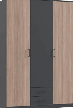 Wimex Kleiderschrank »Fulda, 135 oder 180/58/199cm, 2 Schubladen, Made in Germany« mit Kranzleiste,besonderer Look durch Multiplex Optik, mit oder ohne Glasauflage