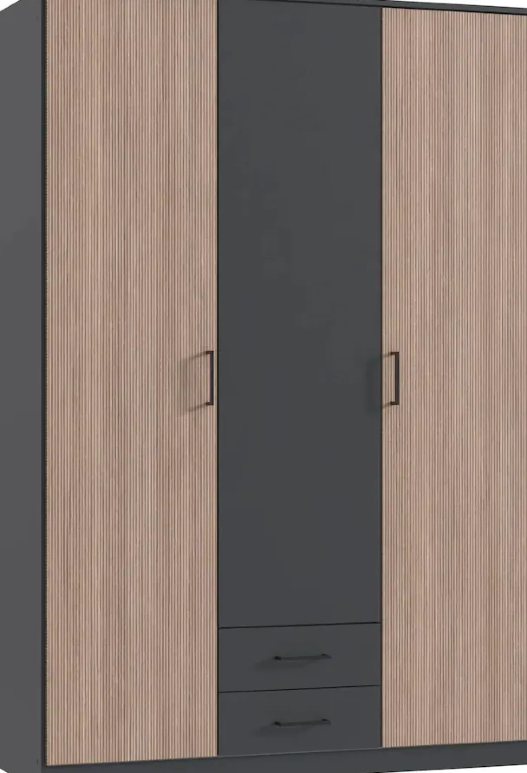 Wimex Kleiderschrank »Fulda, 135 oder 180/58/199cm, 2 Schubladen, Made in Germany« mit Kranzleiste,besonderer Look durch Multiplex Optik, mit oder ohne Glasauflage