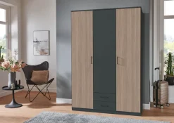 Wimex Kleiderschrank »Fulda, 135 oder 180/58/199cm, 2 Schubladen, Made in Germany« mit Kranzleiste,besonderer Look durch Multiplex Optik, mit oder ohne Glasauflage