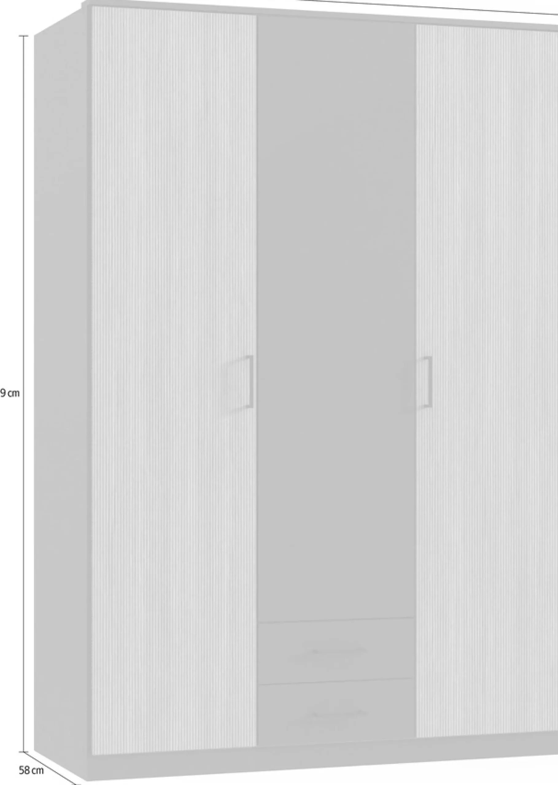 Wimex Kleiderschrank »Fulda, 135 oder 180/58/199cm, 2 Schubladen, Made in Germany« mit Kranzleiste,besonderer Look durch Multiplex Optik, mit oder ohne Glasauflage