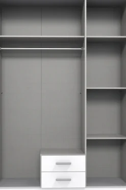 Wimex Kleiderschrank »Fulda, 135 oder 180/58/199cm, 2 Schubladen, Made in Germany« mit Kranzleiste,besonderer Look durch Multiplex Optik, mit oder ohne Glasauflage