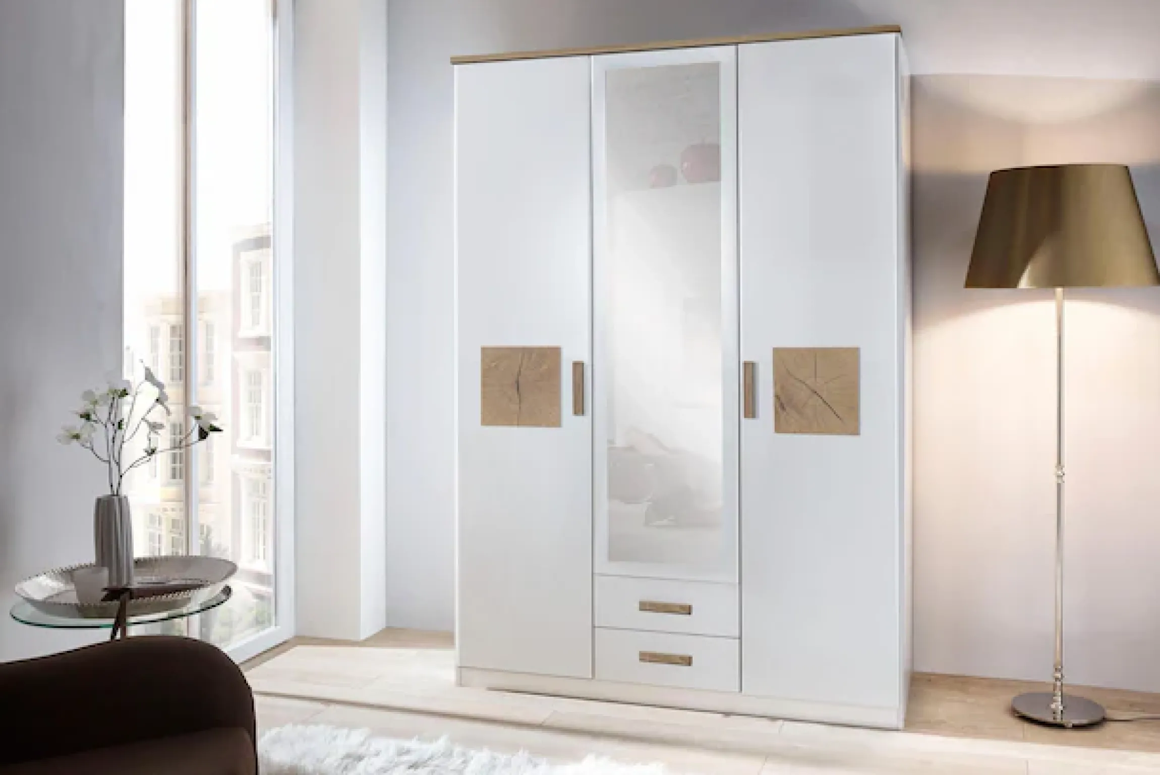 Wimex Kleiderschrank »Kärnten Schlafzimmerschrank im natürlichen Design« in zwei Breiten erhältlich, mit Spiegel,Topseller Schrank Garderobe mit 3 Türen und 2 Schubladen 135cm
