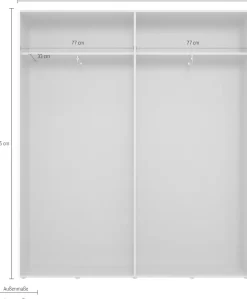 Wimex Kleiderschrank »Mugano,in 3 Breiten, 2 Tiefen, viele Farben, Made in Germany« in Basic oder Premium Ausstattung,mit kurzen Griffen aus Metall