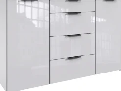 Wimex Kombikommode »Level36 black C by fresh to go« mit Glaselementen auf der Front, soft-close Funktion, 135cm breit