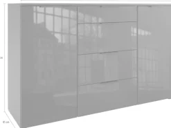 Wimex Kombikommode »Level36 black C by fresh to go« mit Glaselementen auf der Front, soft-close Funktion, 135cm breit