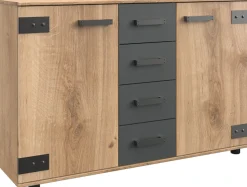 Wimex Kombikommode »Stockholm Sideboard Kommodenschrank, Made in Germany« Industrial-Look, 2-türig mit 4 Schubladen, 130x41x83 cm