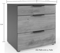 Wimex Nachtkommode »Level by fresh to go« 3 Schubladen mit soft-close Funktion, 54cm breit, 61cm hoch