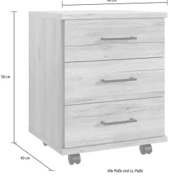 Wimex Rollcontainer »Home Desk« mit 3 Schubladen, 46cm breit, 58cm hoch
