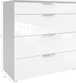 Wimex Schubkastenkommode »level36 D by fresh to go« mit soft-close Funktion und Lackfronten, 4 Schubladen, Kommode hoch