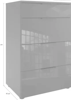Wimex Schubkastenkommode »Level36 black C by fresh to go« mit Glaselementen auf der Front, soft-close Funktion, 54cm breit