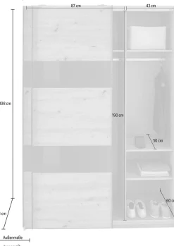Wimex Schwebetürenschrank »Altona« mit Glaselementen und zusätzlichen Einlegeböden