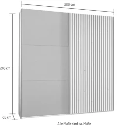 Wimex Schwebetürenschrank »Ancona by fresh to go« mit Akustiklamellen Optik in 3D