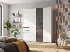 Wimex Schwebetürenschrank »COCHEM in der Breite 180cm, mit Glasabsetzung, inkl. 3 Schubladen« erhältlich in verschiedenen Farben