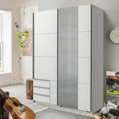 Wimex Schwebetürenschrank »Emden moderner Kleiderschrank mit Spiegel und Schubladen« Schlafzimmer Schrank Garderobenschrank mit Schwebetüren Topseller