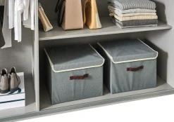 Wimex Schwebetürenschrank »Norderstedt« INKLUSIVE 2 Stoffboxen und 2 zusätzliche Einlegeböden, mit Glastür