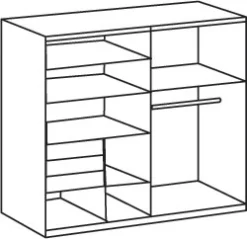 Wimex Schwebetürenschrank »Oldenburg, Kleiderschrank mit Glaselementen in schwarz, 3 Schubladen« B/T/H: 180/64/198cm, inklusive geräumigen Innenleben, Made in Germany,mit Glaselementen