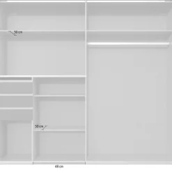 Wimex Schwebetürenschrank »Saigon, mit kompletter Innenausstattung, Made in Germany« Kleiderschrank 2-türig, 225cm breit, mit 3 praktischen Außenschubladen