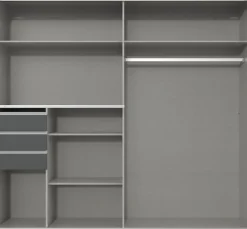 Wimex Schwebetürenschrank »Saigon, mit kompletter Innenausstattung, Made in Germany« Kleiderschrank 2-türig, 225cm breit, mit 3 praktischen Außenschubladen