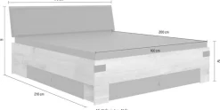 Wimex Stauraumbett »Stockholm, gepolstertes Kopfteil, zusätzlicher Stauraum am Fußende« inklusive 2 Bettschubladen, wahlweise 160 oder 180x200cm Liegefläche