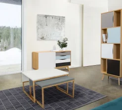 Woodman Bücherregal »Avon« Höhe 191 cm, Holzfurnier aus Eiche, schlichtes skandinavisches Design