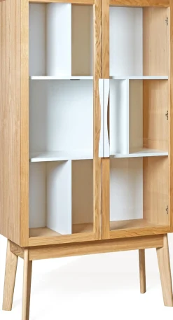 Woodman Bücherregal »Hilla« Breite 88 cm, Türen mit Glaseinsätzen, Holzfurnier aus Eiche, FSC®