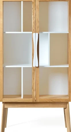 Woodman Bücherregal »Hilla« Breite 88 cm, Türen mit Glaseinsätzen, Holzfurnier aus Eiche, FSC®