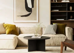 Woodman Couchtisch »Cala« 83/83/42 cm,Breite 83 cm, rund, Tischplatte aus massiver Eiche, FSC® zertifiziert