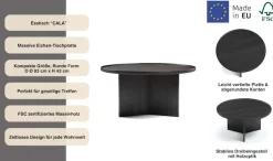 Woodman Couchtisch »Cala« 83/83/42 cm,Breite 83 cm, rund, Tischplatte aus massiver Eiche, FSC® zertifiziert