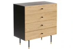 Woodman Kommode »Jugend« Echtholzfurnier aus Eiche,in 2 Breiten , mit Schubladen, Metallfüße