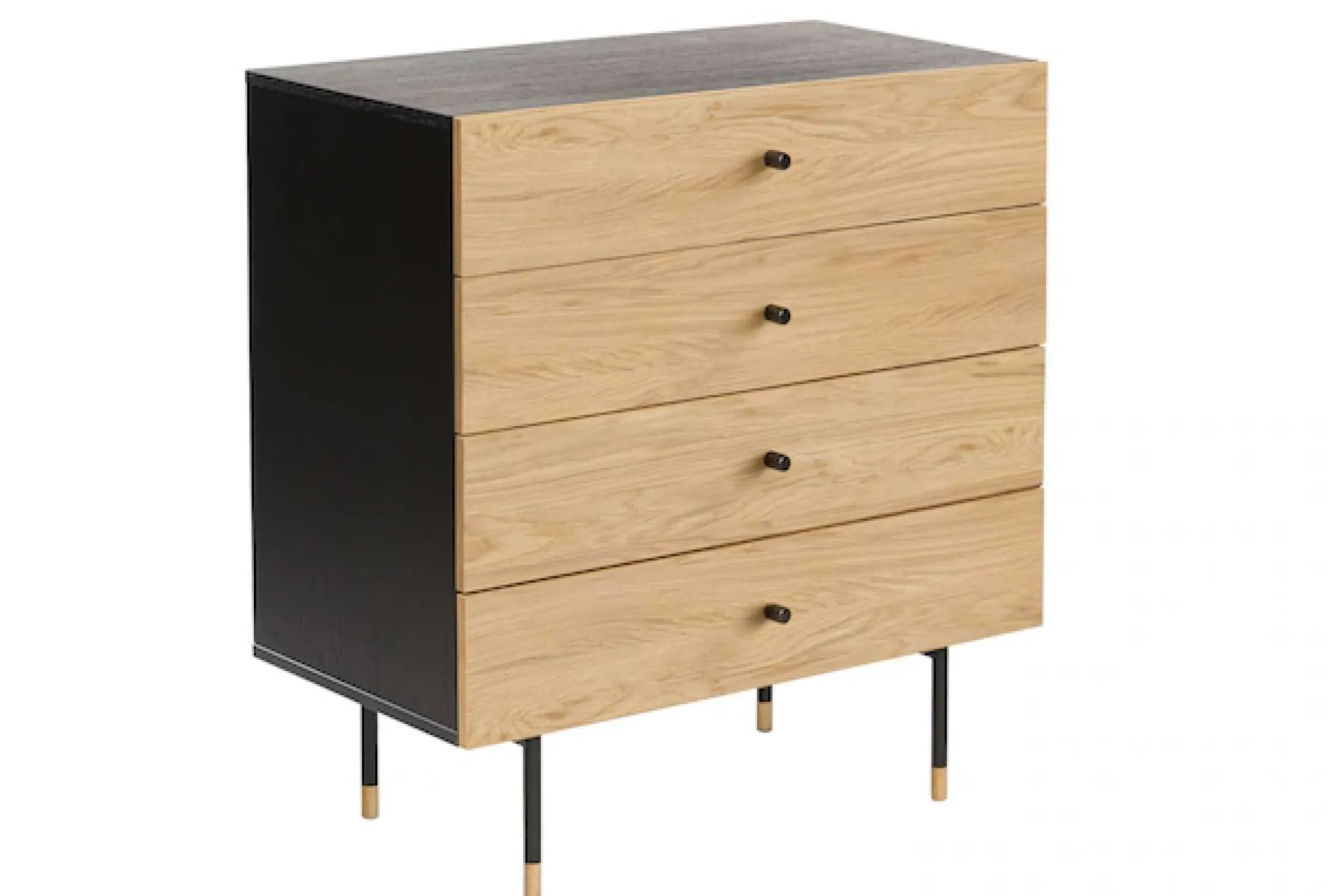 Woodman Kommode »Jugend« Echtholzfurnier aus Eiche,in 2 Breiten , mit Schubladen, Metallfüße