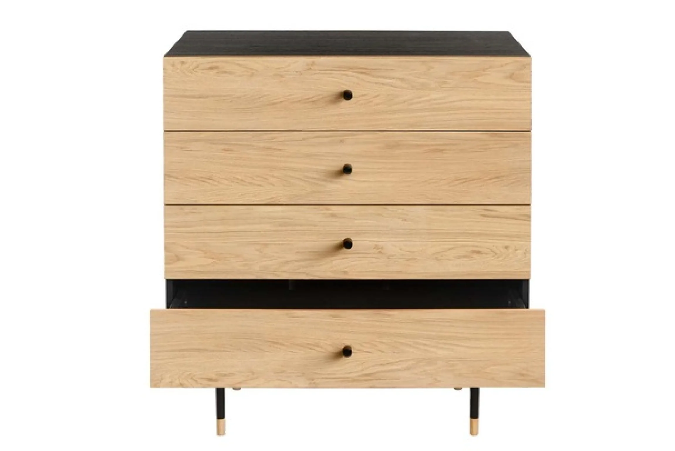 Woodman Kommode »Jugend« Echtholzfurnier aus Eiche,in 2 Breiten , mit Schubladen, Metallfüße