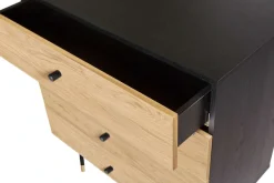 Woodman Kommode »Jugend« Echtholzfurnier aus Eiche,in 2 Breiten , mit Schubladen, Metallfüße