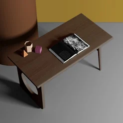 Woodman Schreibtisch »Bau« edles Holzfurnier aus Nussbaum, Breite 140 cm, FSC®