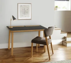 Woodman Schreibtisch »Mati« mit zwei Ledertaschen an der Seite des Tisches für Stauraum, FSC®
