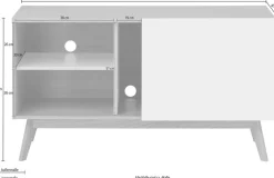 Woodman Sideboard »Hilla« Kommode im angesagten skandinavischen Look, Breite 130 cm, FSC®